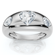 1 1/2Ct Sloan Heart Shape Bezel Set Diamond Dome Band 14k Gold Lab Grown