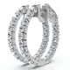 2Ct Diamond Inside Outside Hoops 14k Gold Lab Grown 1" Tall