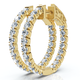 2Ct Diamond Inside Outside Hoops 14k Gold Lab Grown 1" Tall