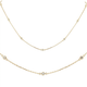 1/4ct Floating Bezel Station Diamiond Necklace 18" 14K Yellow Gold