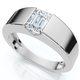 Men's 1Ct Emerald Cut Diamond Wedding Anniversary Ring 14k Gold or Platinum