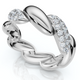 Women's Stackable Diamond Rope Anniversary Ring 14k Gold or Platinum Lab Grown