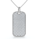 Men's 1ct Diamond Dog Tag Pendant 14k Gold Necklace Lab Grown 18" Chain