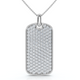 Men's 1ct Diamond Dog Tag Pendant 14k Gold Necklace Lab Grown 18" Chain