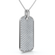 Men's 1ct Diamond Dog Tag Pendant 14k Gold Necklace Lab Grown 18" Chain