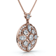 Vintage Diamond Circle Pendant 14k Gold Lab Grown 18" Necklace EF/VS