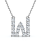 1Ct Diamond Initial "W" Pendant 14k Gold 18" Necklace Lab Grown 5/8" Tall