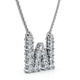 1Ct Diamond Initial "W" Pendant 14k Gold 18" Necklace Lab Grown 5/8" Tall