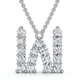 1Ct Diamond Initial "W" Pendant 14k Gold 18" Necklace Lab Grown 5/8" Tall