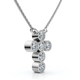 1/5Ct Diamond Cross Small Pendant Lab Grown 18" Necklace EF/VS