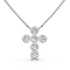 1/5Ct Diamond Cross Small Pendant Lab Grown 18" Necklace EF/VS