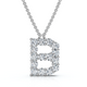 1Ct Diamond Initial "B" Pendant 14k Gold 18" Necklace Lab Grown 5/8" Tall