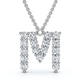 1Ct Diamond Initial "M" Pendant 14k Gold 18" Necklace Lab Grown 5/8" Tall