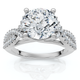 Certified 2 1/2ct Diamond Crossover Engagement Ring 14K Gold of Pt Lab Grown