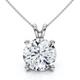 Certified 3Ct Solitaire Round Diamond Pendant 14k Gold Necklace Lab Grown 18"
