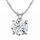 Certified 3Ct Solitaire Round Diamond Pendant 14k Gold Necklace Lab Grown 18"