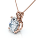 Certified 3Ct Solitaire Round Diamond Pendant 14k Gold Necklace Lab Grown 18"