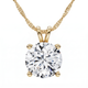 Certified 3Ct Solitaire Round Diamond Pendant 14k Gold Necklace Lab Grown 18"