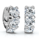 3Ct Diamond Huggie Hoop Earrings 14k Gold 1/2" Tall Lab Grown EF/VS