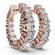 2Ct Graduated Round Diamond Hoops 14k Gold 5/8" Tall EF/VS