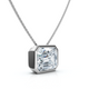 2Ct Solitaire Bezel Emerald Diamond East West Pendant 14k Gold Necklace Lab Grown