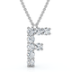 1Ct Diamond Initial "F" Pendant 14k Gold 18" Necklace Lab Grown 5/8" Tall