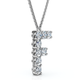1Ct Diamond Initial "F" Pendant 14k Gold 18" Necklace Lab Grown 5/8" Tall