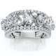1 1/2Ct Multi-Shape Cluster Diamond Anniversary Ring 14k Gold Lab Grown