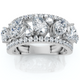 1 1/2Ct Multi-Shape Cluster Diamond Anniversary Ring 14k Gold Lab Grown