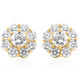 3Ct Diamond Halo Studs 14k Yellow Gold EX3 Lab Grown