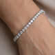 9 ct Round Lab Grown Diamond Tennis Bracelet 14K White Gold 7"