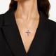 3 Ct Diamond Cross Pendant 14k White Gold Necklace Lab Grown