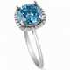 3 1/4Ct Blue Diamond Halo Engagement Ring Lab Grown in 14k White Gold