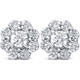 2 1/2ct Halo Fire Pure Lab Created Diamond Studs 14K White Gold