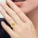 Candy Button 14k Yellow Gold Emerald Cut Citrine Ring