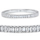 16Ct Emerald Diamond Tennis Flexible Bangle Bracelet 14k White Gold Lab Grown