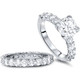 Certified 6CT Diamond Eternity Engagement Wedding Ring Set White Gold Lab Grown