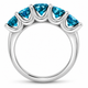 2Ct Blue Diamond Five Stone U Prong Wedding Ring in Gold Lab Grown