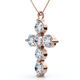 6Ct Diamond Cross Pendant Lab Grown 18" Necklace