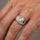 Certified 3 1/3Ct Men's Bezel Set Diamond Halo Signet Ring 14k Gold Lab Grown