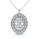 Certified 2 1/2Ct Oval Diamond Cluster Pendant 14k Gold Lab Grown