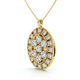 Certified 2 1/2Ct Oval Diamond Cluster Pendant 14k Gold Lab Grown