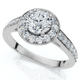 1Ct Diamond Halo Engagement Ring 14k Gold or Platinum Lab Grown EF/VS 1Ct Diamond Halo Engagement Ring 14k Gold or Platinum Lab Grown EF/VS