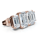 1 1/2Ct Emerald Cut Toi et Moi Diamond Earrings 14k Gold Lab Grown