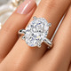 Certified 4.10Ct Oval Diamond Side Halo Engagement Ring 14k Gold Lab Grown