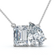 2Ct Pear and Emerald Cut Two Stone Toi et Moi Pendant 14k Gold Lab Grown 2Ct Pear and Emerald Cut Two Stone Toi et Moi Pendant 14k Gold Lab Grown
