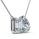 2Ct Pear and Emerald Cut Two Stone Toi et Moi Pendant 14k Gold Lab Grown 2Ct Pear and Emerald Cut Two Stone Toi et Moi Pendant 14k Gold Lab Grown