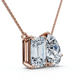 2Ct Pear and Emerald Cut Two Stone Toi et Moi Pendant 14k Gold Lab Grown 2Ct Pear and Emerald Cut Two Stone Toi et Moi Pendant 14k Gold Lab Grown