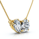 1 1/2Ct Round and Pear Two Stone Toi et Moi Pendant 14k Gold Lab Grown 1 1/2Ct Round and Pear Two Stone Toi et Moi Pendant 14k Gold Lab Grown