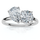 1 1/2Ct Round and Pear Toi et Moi Diamond Ring 14k Gold or Pt Lab Grown 1 1/2Ct Round and Pear Toi et Moi Diamond Ring 14k Gold or Pt Lab Grown